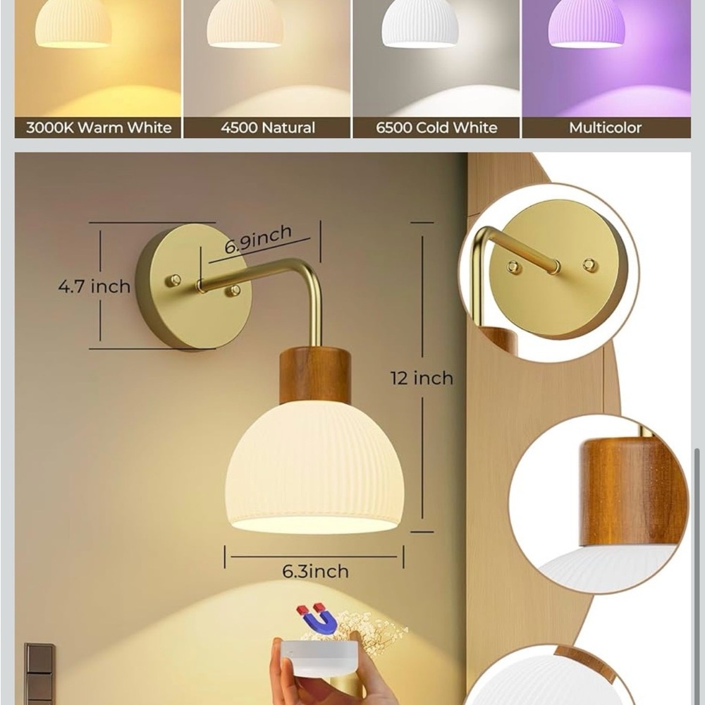 Modern Gold and White Wall Sconce
